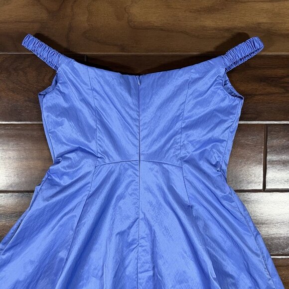 Free People Women's Size 2 Cornflower Blue Alinda‎ Off The Shoulder Midi Dress - Picture 10 of 14